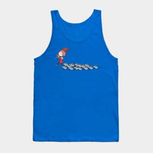 boy plays the magic flute and the mice that follow him Tank Top